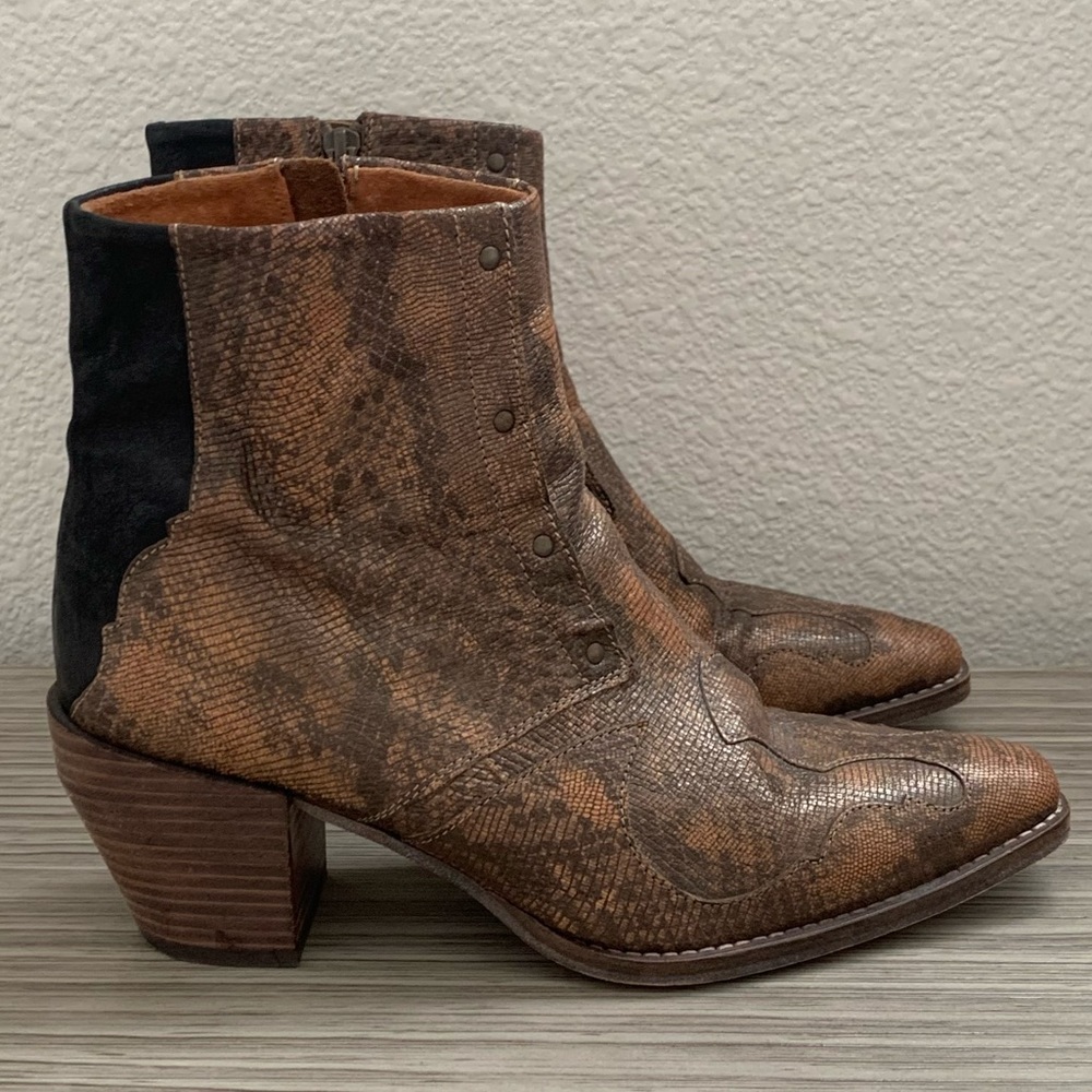 Free People Snakeskin Western Boots